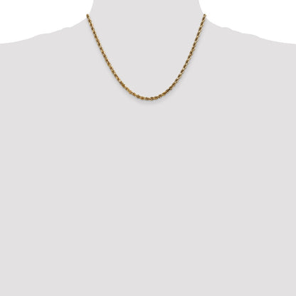 10K Gelbgold 3.5mm Diamantiert Kordel Halskette