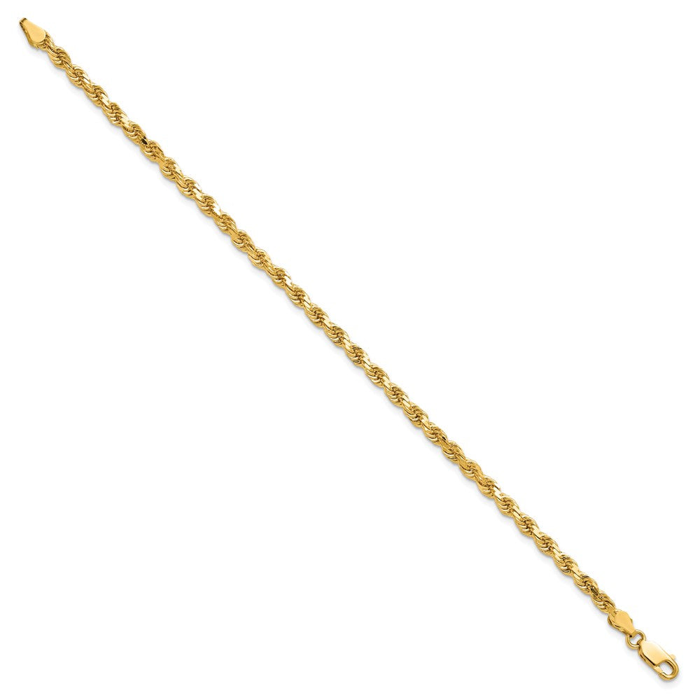 10K Gelbgold 3.5mm Diamantiert Kordel Gliederarmband