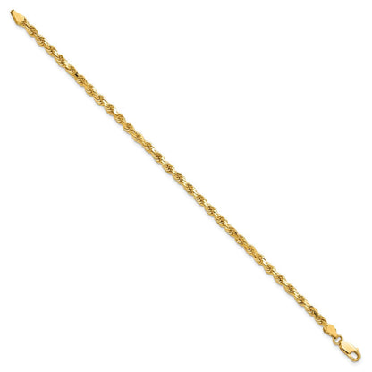 10K Gelbgold 3.5mm Diamantiert Kordel Gliederarmband