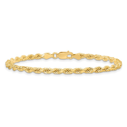 10K Gelbgold 3.5mm Diamantiert Kordel Gliederarmband