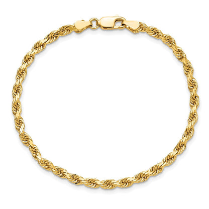 10K Gelbgold 3.5mm Diamantiert Kordel Gliederarmband