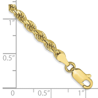 10K Gelbgold 3.5mm Diamantiert Kordel Gliederarmband