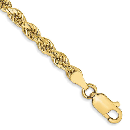 10K Gelbgold 3.5mm Diamantiert Kordel Gliederarmband