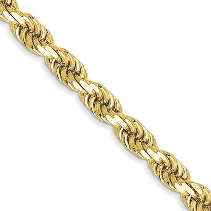 10K Gelbgold 3.5mm Diamantiert Kordel Halskette