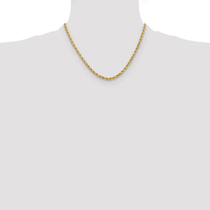 10K Gelbgold 3.75mm Diamantiert Kordel Halskette