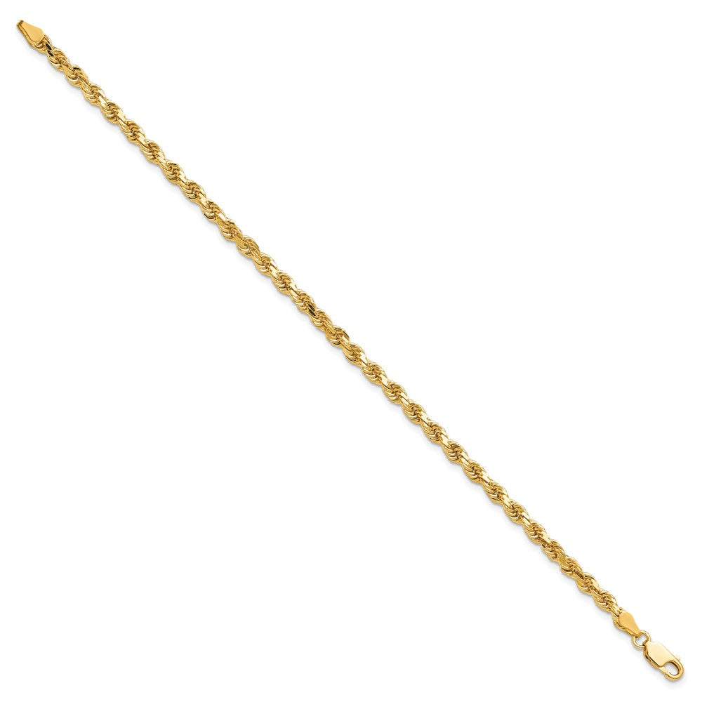 10K Gelbgold 3.75mm Diamantiert Kordel Kette Fußkettchen