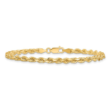 10K Gelbgold 3.75mm Diamantiert Kordel Gliederarmband
