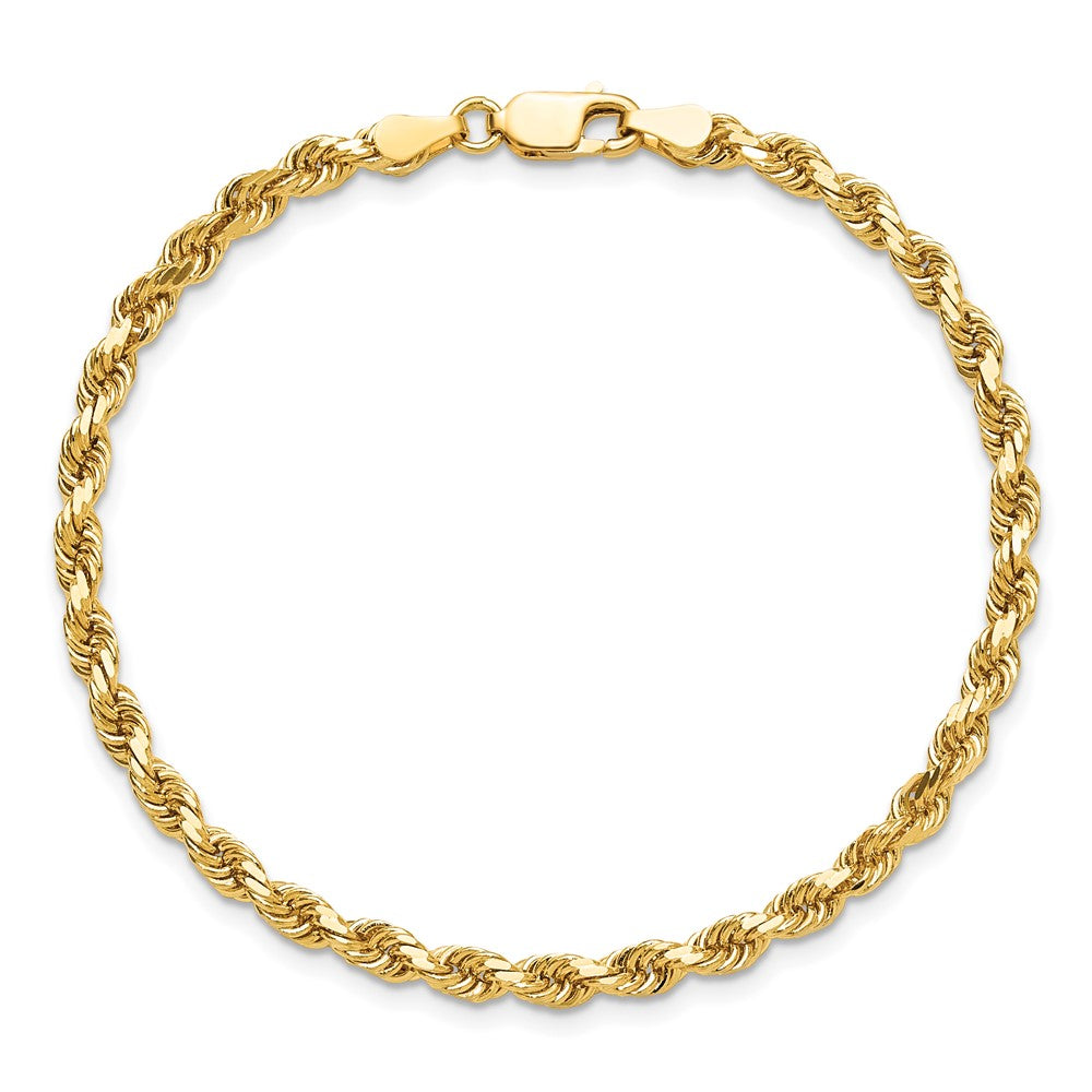 10K Gelbgold 3.75mm Diamantiert Kordel Gliederarmband