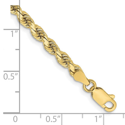 10K Gelbgold 3.75mm Diamantiert Kordel Kette Fußkettchen