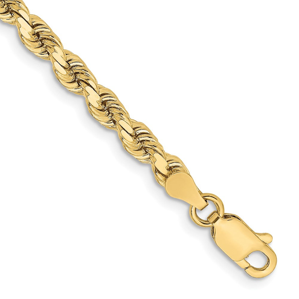 10K Gelbgold 3.75mm Diamantiert Kordel Kette Fußkettchen