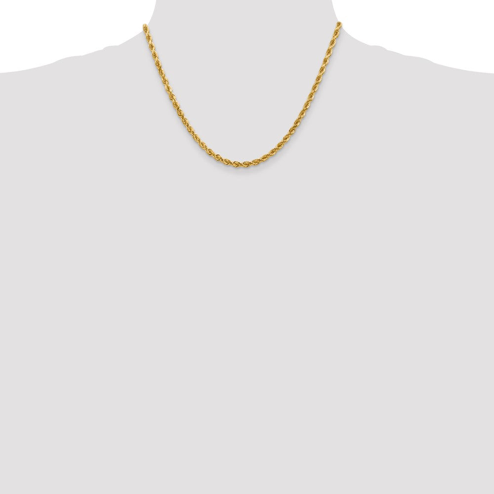 10K Gelbgold 4mm Diamantiert Kordel Halskette
