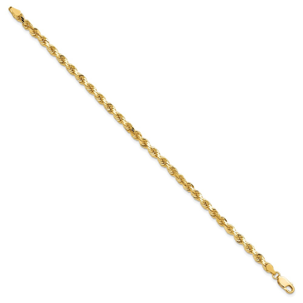 10K Gelbgold 4mm Diamantiert Kordel Kette Fußkettchen