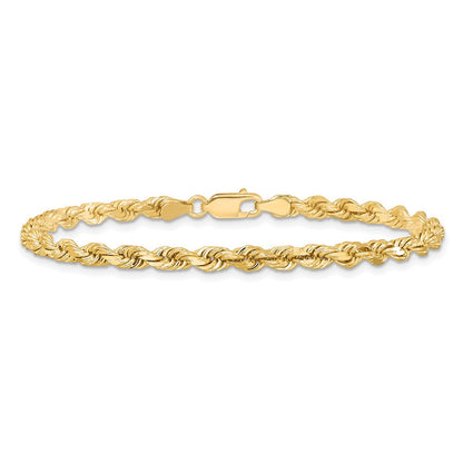 10K Gelbgold 4mm Diamantiert Kordel Kette Fußkettchen