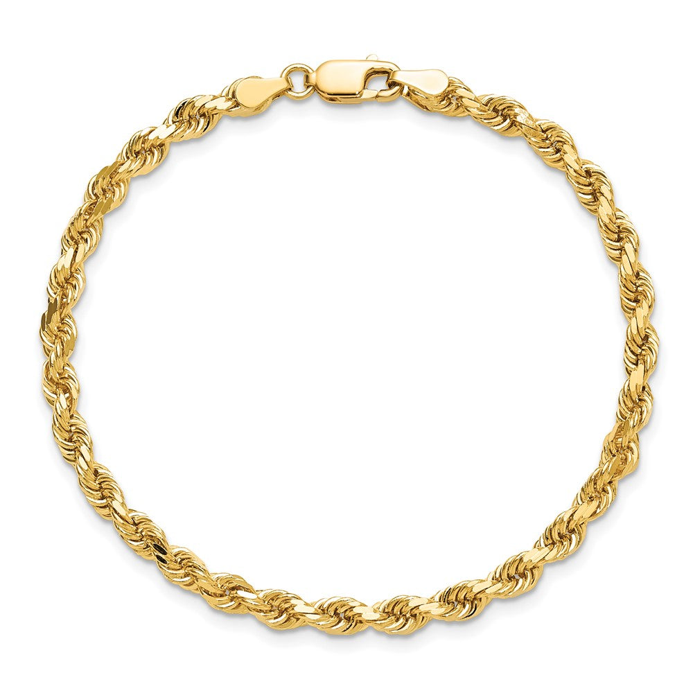 10K Gelbgold 4mm Diamantiert Kordel Kette Fußkettchen