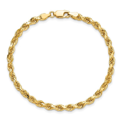 10K Gelbgold 4mm Diamantiert Kordel Kette Fußkettchen