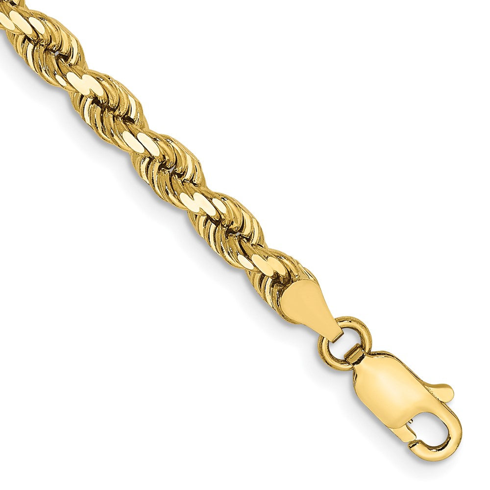 10K Gelbgold 4mm Diamantiert Kordel Kette Fußkettchen