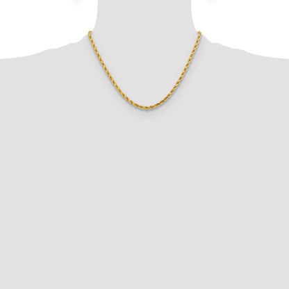 10K Gelbgold 4.25mm Diamantiert Kordel Halskette