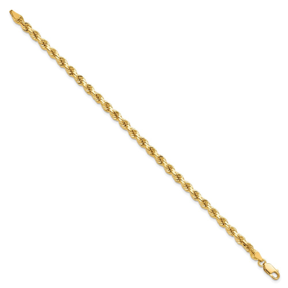 10K Gelbgold 4.25mm Diamantiert Kordel Kette Fußkettchen