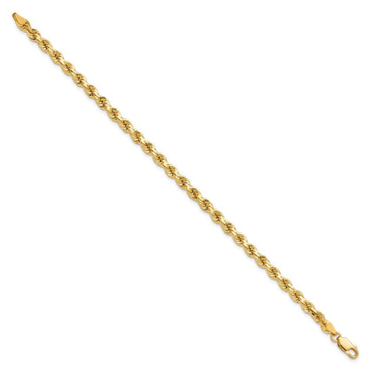 10K Gelbgold 4.25mm Diamantiert Kordel Kette Fußkettchen