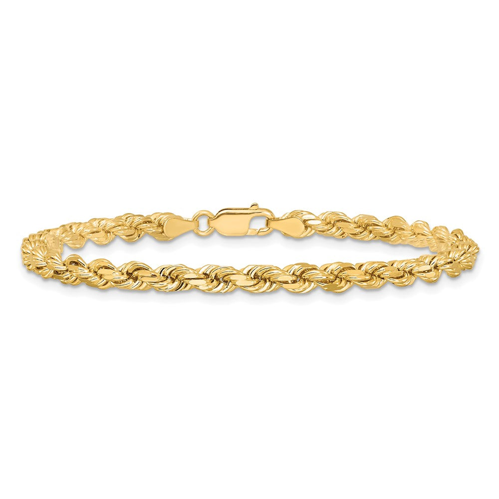 10K Gelbgold 4.25mm Diamantiert Kordel Gliederarmband