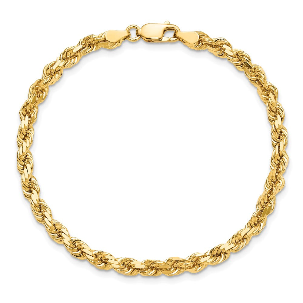 10K Gelbgold 4.25mm Diamantiert Kordel Kette Fußkettchen