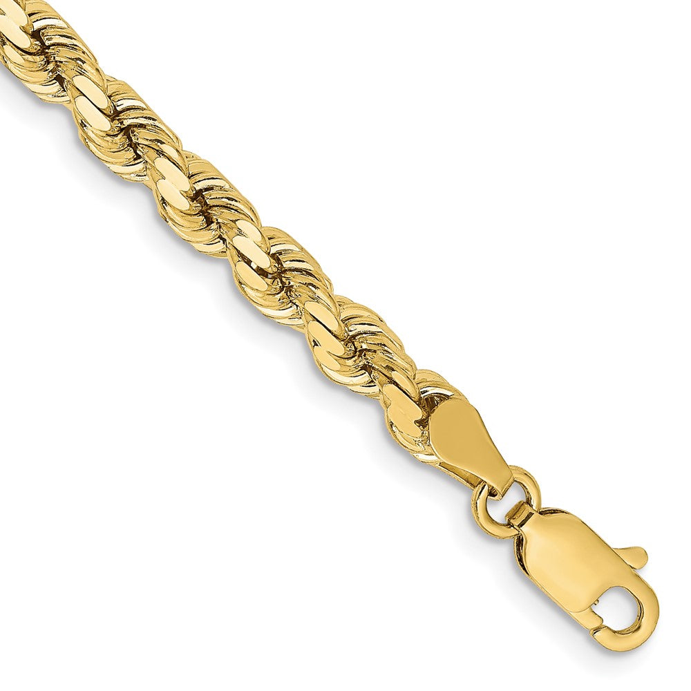 10K Gelbgold 4.25mm Diamantiert Kordel Kette Fußkettchen