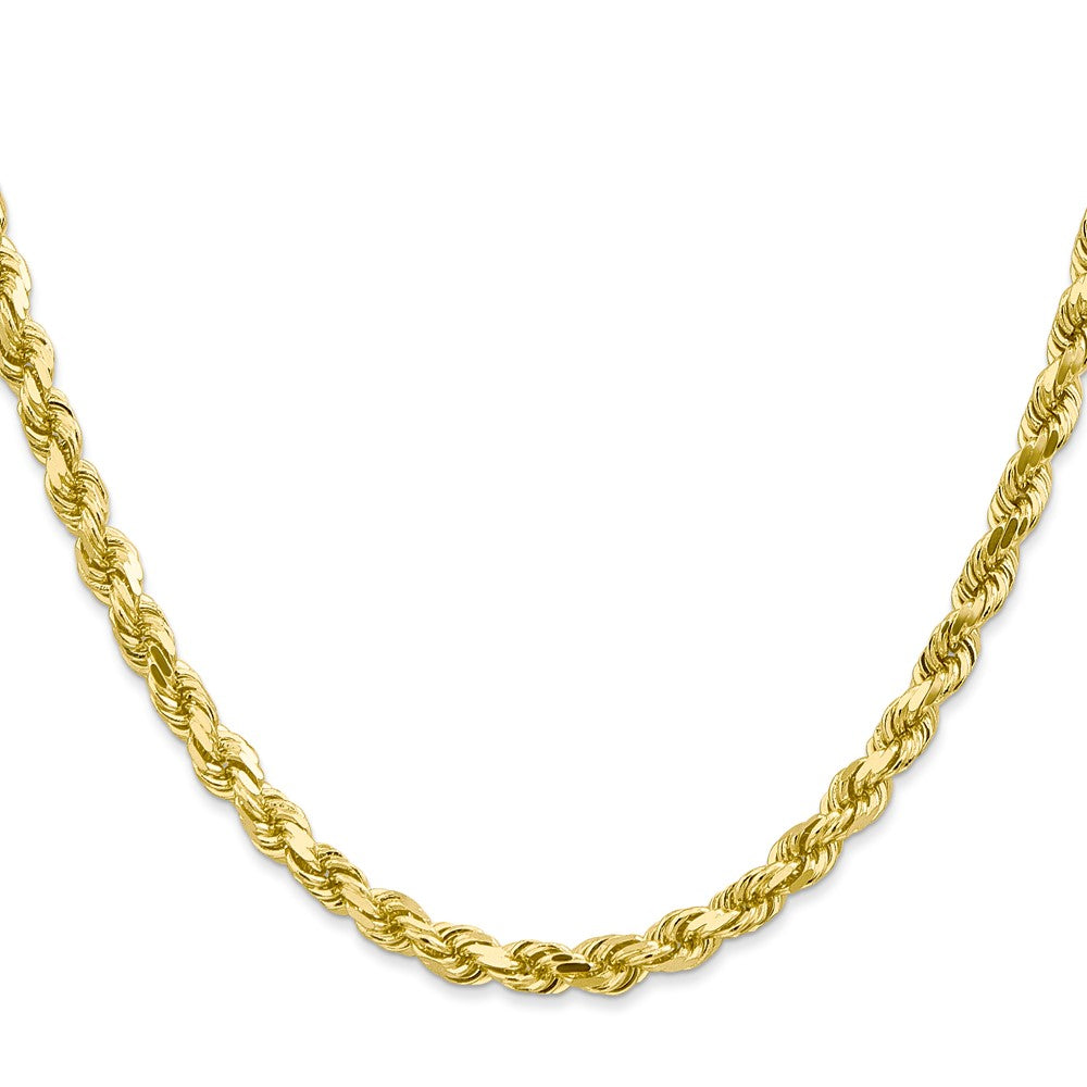 10K Gelbgold 4.5mm Diamantiert Kordel Halskette