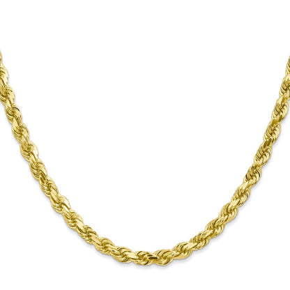 10K Gelbgold 4.5mm Diamantiert Kordel Halskette