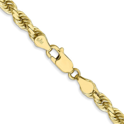 10K Gelbgold 4.5mm Diamantiert Kordel Halskette