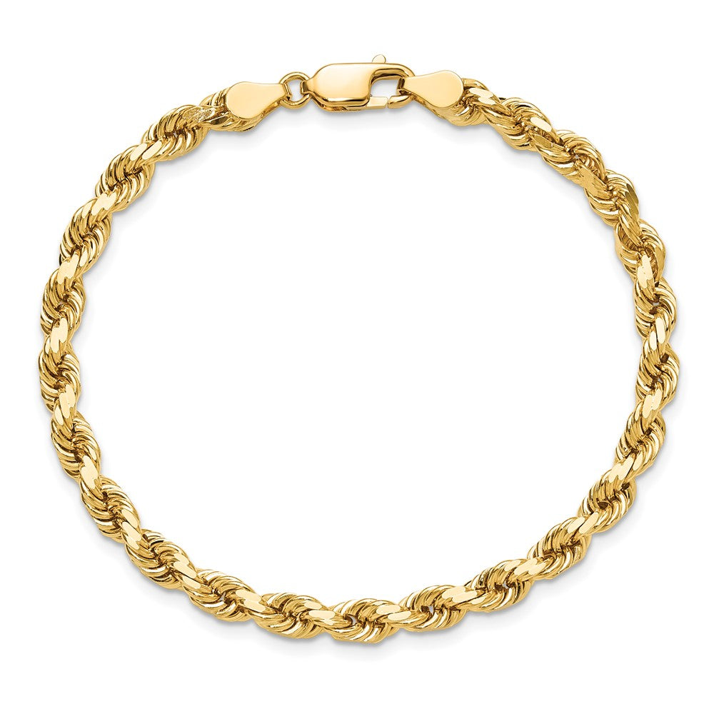 10K Gelbgold 4.5mm Diamantiert Kordel Kette Fußkettchen
