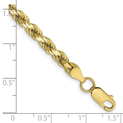10K Gelbgold 4.5mm Diamantiert Kordel Gliederarmband