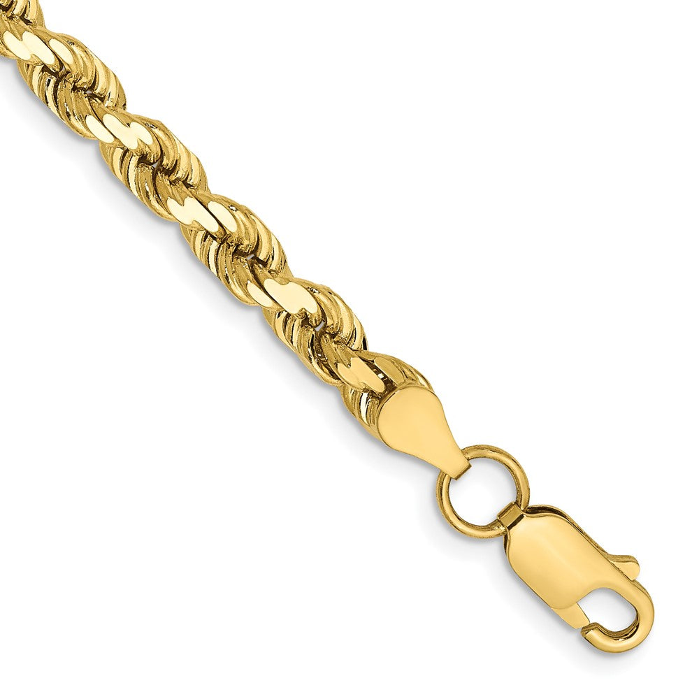 10K Gelbgold 4.5mm Diamantiert Kordel Gliederarmband