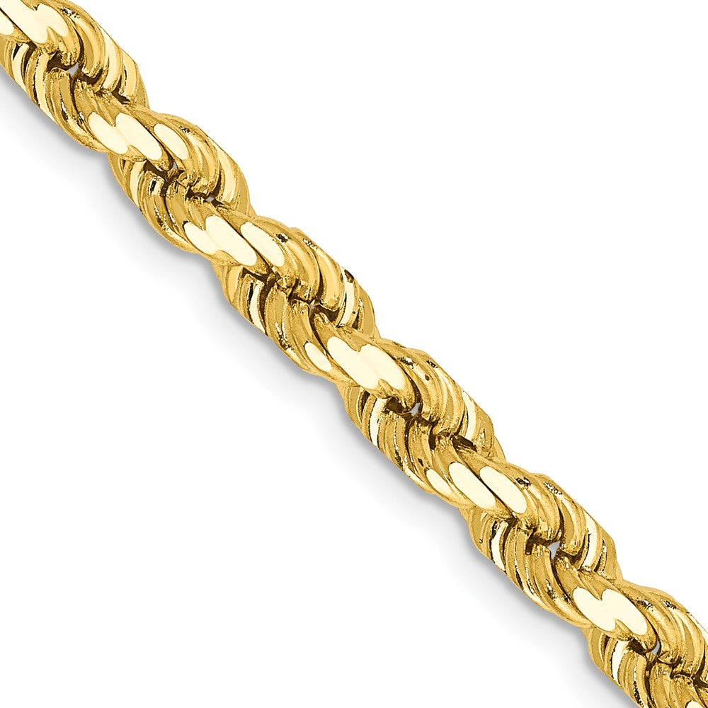 10K Gelbgold 4.5mm Diamantiert Kordel Halskette
