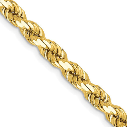 10K Gelbgold 4.5mm Diamantiert Kordel Halskette