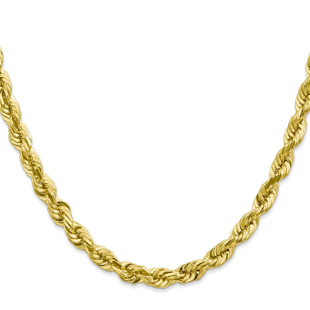 10K Gelbgold 5.5mm Diamantiert Kordel Halskette