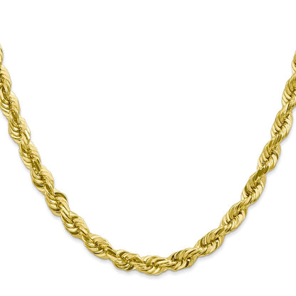 10K Gelbgold 5.5mm Diamantiert Kordel Halskette