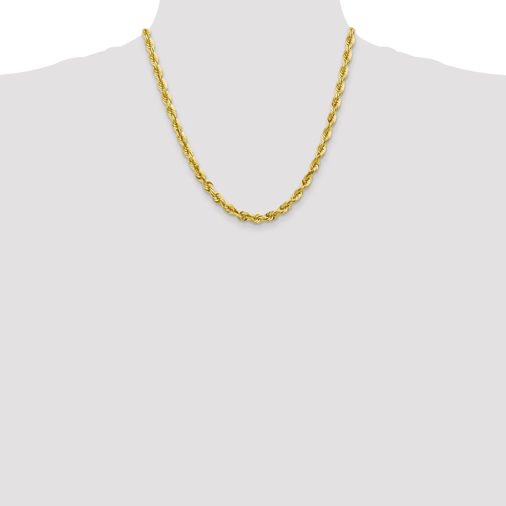10K Gelbgold 5.5mm Diamantiert Kordel Halskette