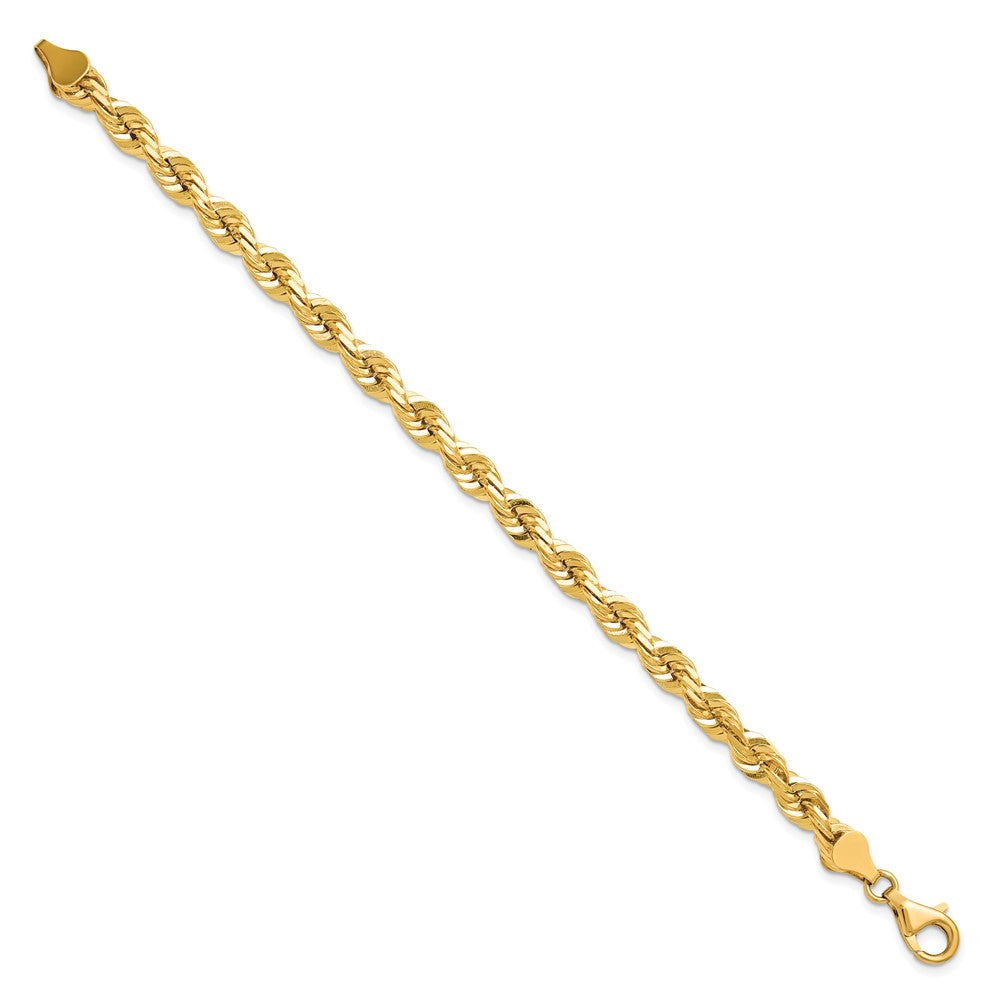 10K Gelbgold 5.5mm Diamantiert Kordel Gliederarmband