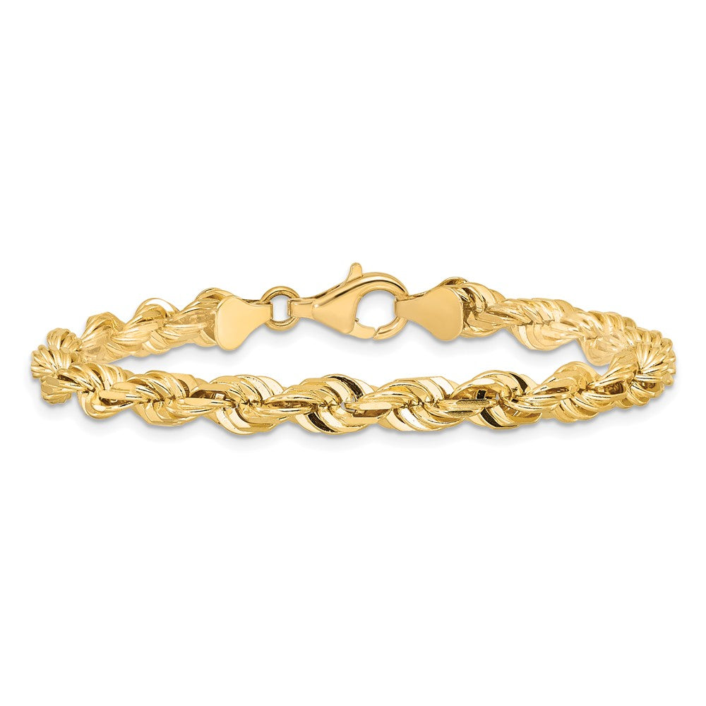 10K Gelbgold 5.5mm Diamantiert Kordel Gliederarmband