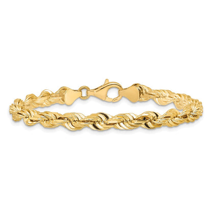 10K Gelbgold 5.5mm Diamantiert Kordel Gliederarmband