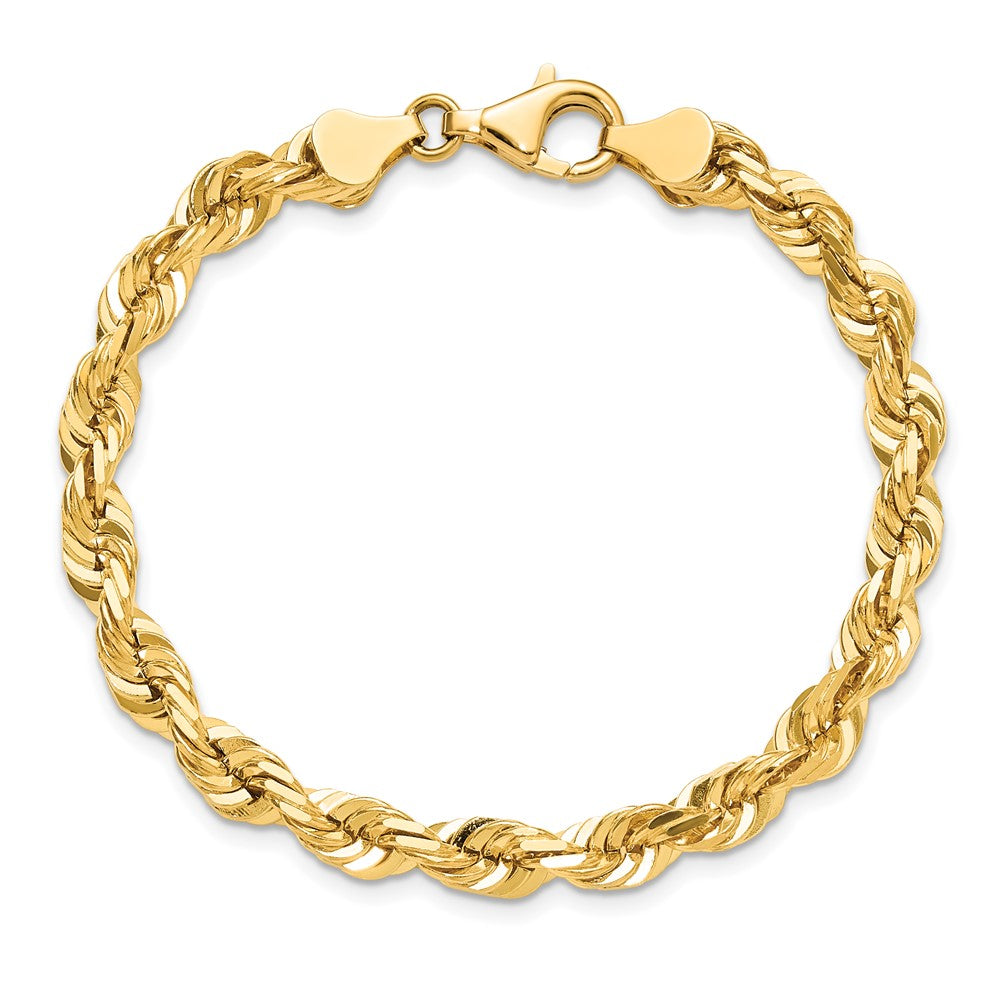10K Gelbgold 5.5mm Diamantiert Kordel Gliederarmband