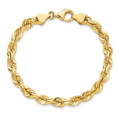 10K Gelbgold 5.5mm Diamantiert Kordel Gliederarmband