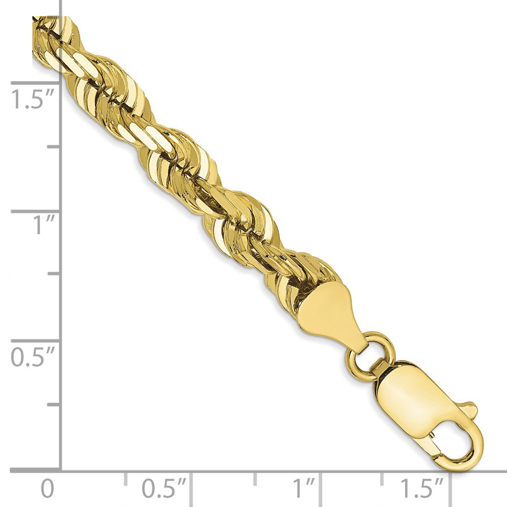 10K Gelbgold 5.5mm Diamantiert Kordel Gliederarmband