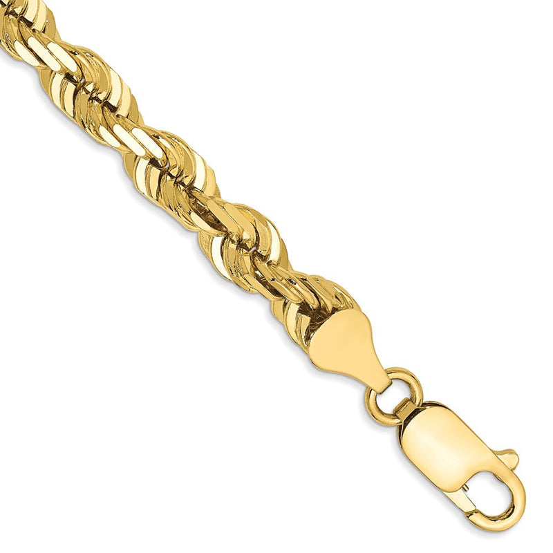 10K Gelbgold 5.5mm Diamantiert Kordel Gliederarmband