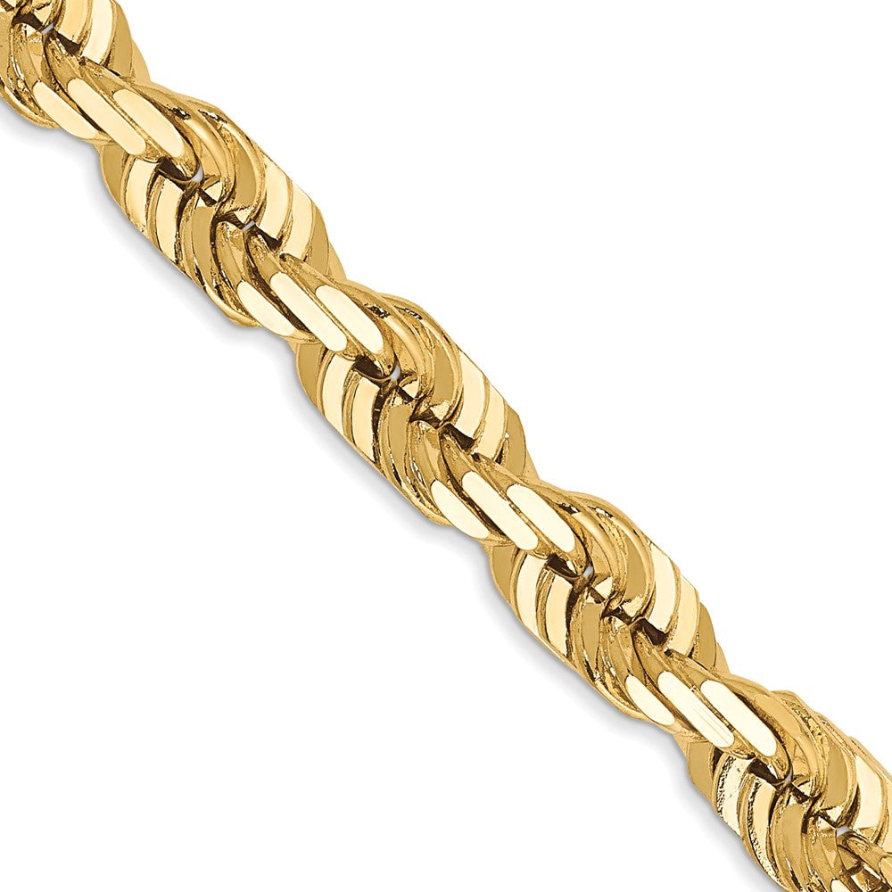10K Gelbgold 5.5mm Diamantiert Kordel Halskette