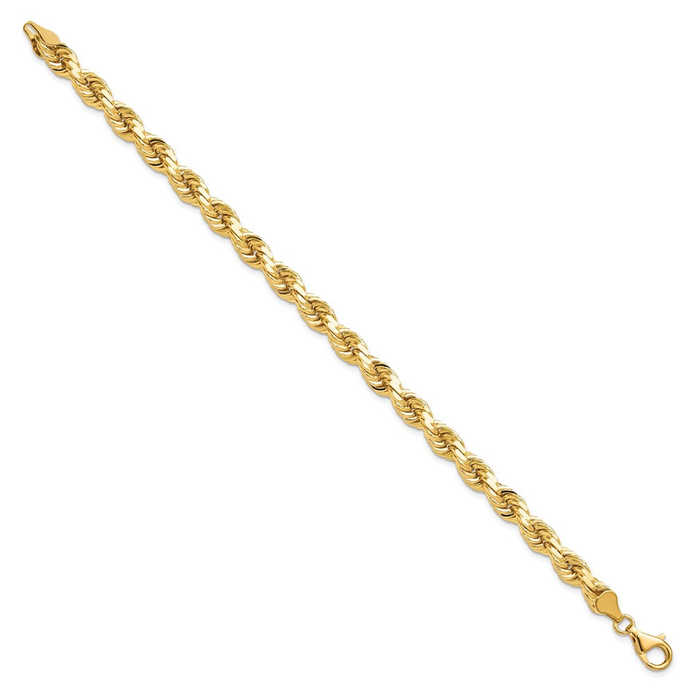 10K Gelbgold 6.5mm Diamantiert Kordel Gliederarmband