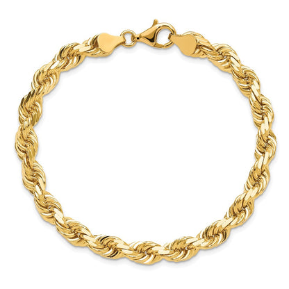 10K Gelbgold 6.5mm Diamantiert Kordel Gliederarmband
