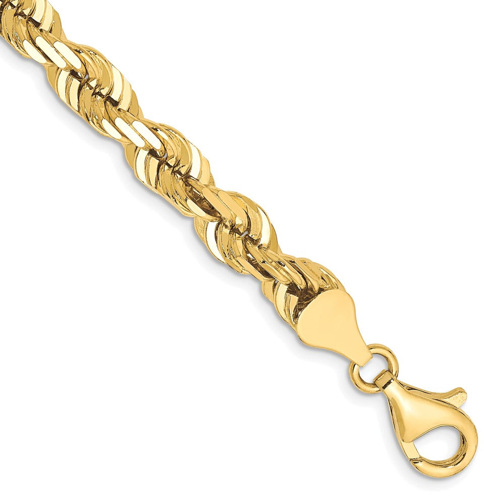 10K Gelbgold 6.5mm Diamantiert Kordel Gliederarmband