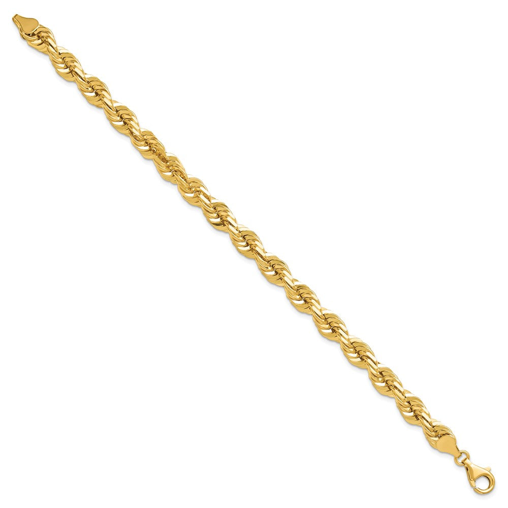 10K Gelbgold 7mm Diamantiert Kordel Gliederarmband