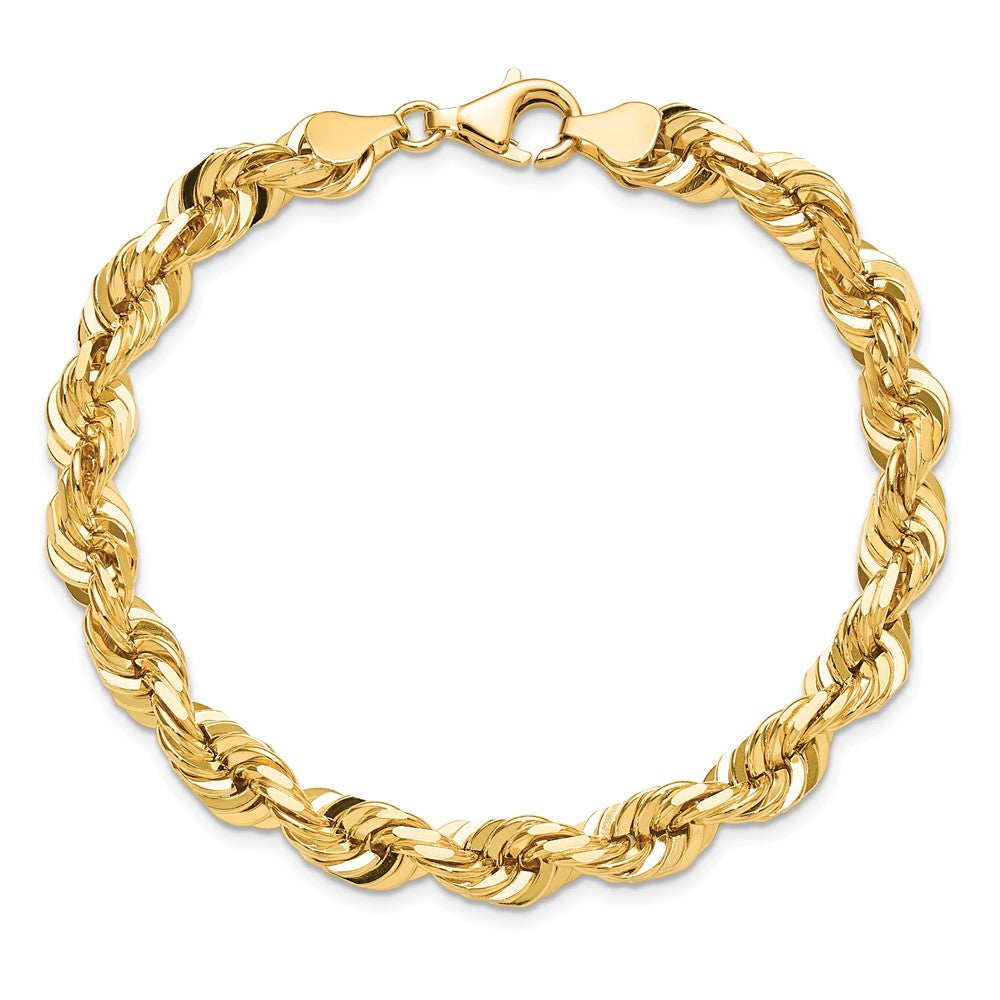 10K Gelbgold 7mm Diamantiert Kordel Gliederarmband